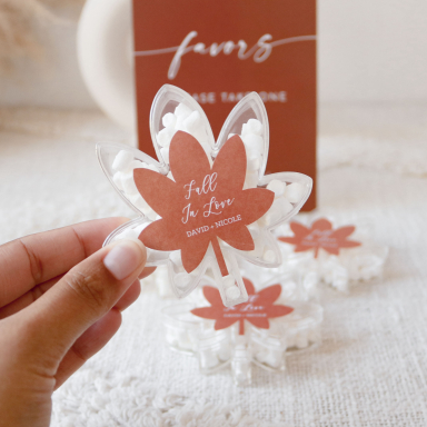 Personalized Leaf Acrylic Favor Boxes